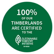 100% of our timberlands are certified to the SFI standard